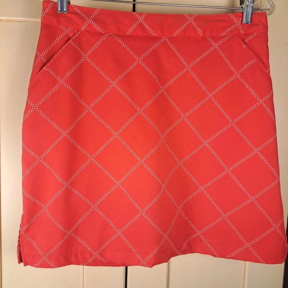 Coral Bay Golf Pickleball Skort Diamond Pattern Pink-Coral Sz 10